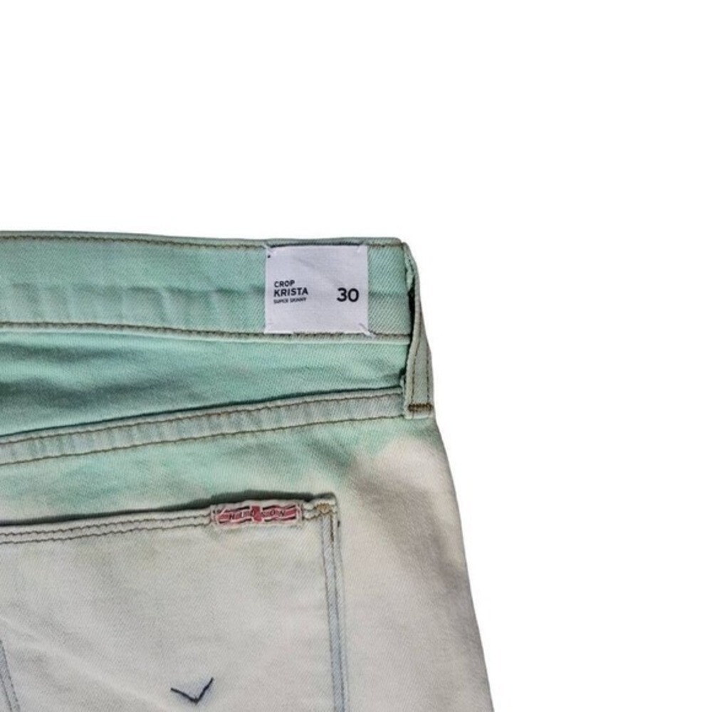 Hudson Jeans Crop Krista Super Skinny Mint Ombre Wash Size 30 - Picture 8 of 13